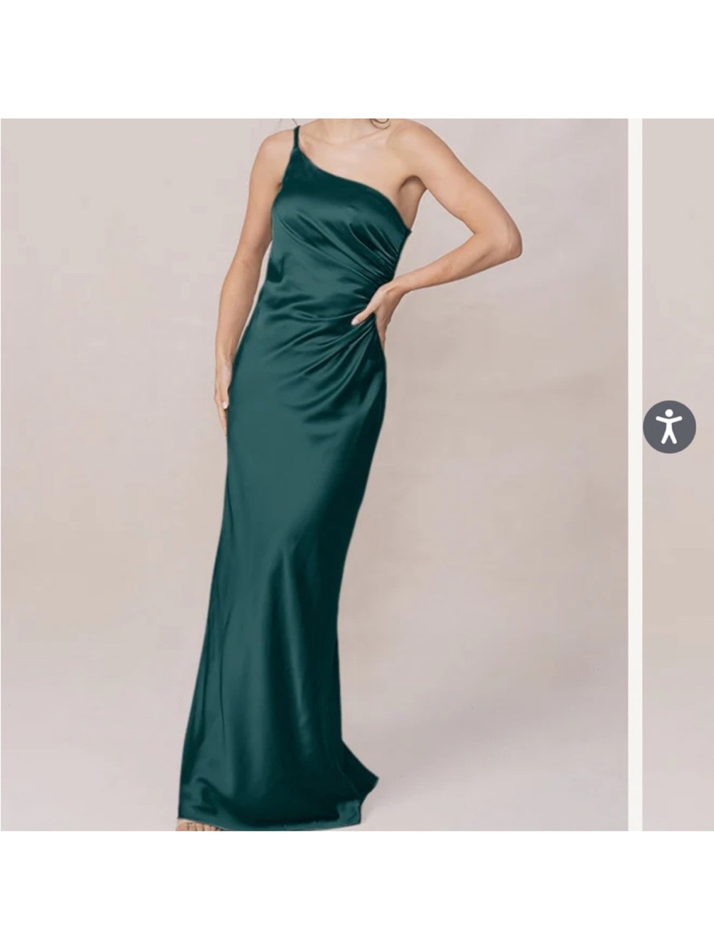 Revelry Jade Satin Dress - Emerald